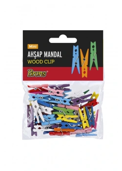 Brons Ahşap Mandal Renkli Mini Br-908