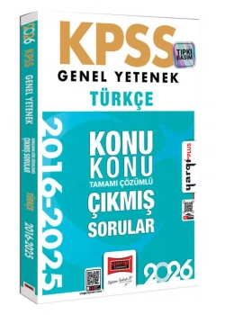 Yargı 2026 Kpss Gy Türkçe 2016-2025 Çıkmış Çözümlü Sorular