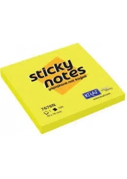 KRAF YAPIŞKANLI NOT KAĞIDI 76*76 NEON SARI 7676N-Y