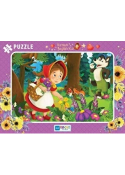 BLUE FOCUS 72 PARÇA PUZZLE KIRMIZI BASLIKLI KIZ MAVİ LALE