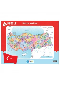 72 PARÇA TÜRKİYE HARİTASI PUZZLE MAVİ LALE