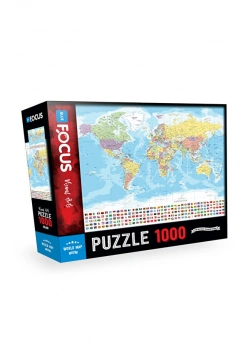WORLD MAP PUZZLE 1000 PARÇA MAVİ LALE