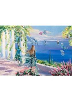 Lonely Girl Puzzle 500 Parça Mavi Lale
