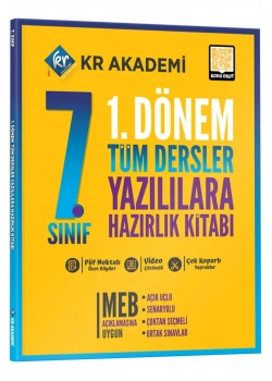 7.Sınıf 1.Dönem Tüm Dersler Yazılılara Hazırlık Kitabı Kr Akademi