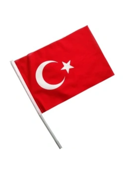 Türk Bayrağı Sopalı 30X45 Raşel