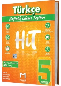 Mozaik 5.Sınıf Türkçe 32 Haftalık İzleme Testleri