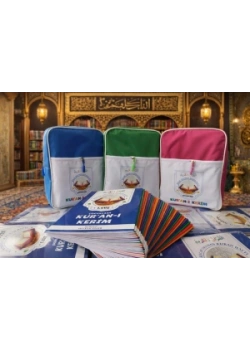 Çocuklar İçin Kuran-ı Kerim Hatim Cüzü 1-30. Cüzler Pembe- Mavi Çantalı Fetih