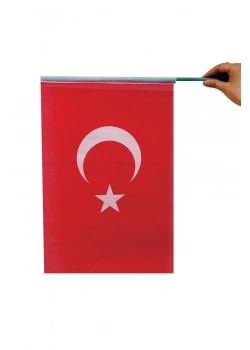 Raşel Sallamalı Sopalı Türk Bayrak Pigment 20x30 Cm