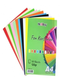 Herboy Fon Kartonu A4 Karışık 10lu Poşet