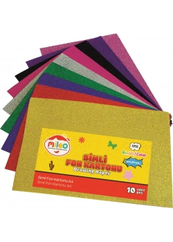Mas Mileo 1715 Fon Kartonu Simli 280 gr A4 10lu Karışık Renk