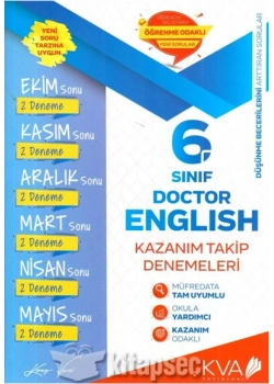 6.Sınıf İngilizce Kazanım Takip Denemeleri Kva