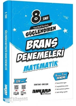 8.Sınıf Matematik Güçlendiren Branş Denemeleri Ankara Yayınları