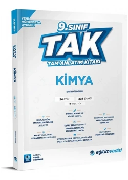 9.Sınıf Kimya Tak Tam Anlatım Kitabı Eğitim Vadisi