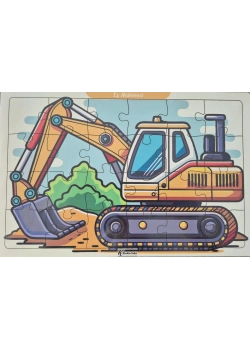 Ahşap Puzzle 24x30 cm 24 Parça İş Makinesi