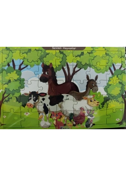 Ahşap Puzzle 24x30 cm 35 Parça Sevimli Hayvanlar Çiftlik Hayvanları