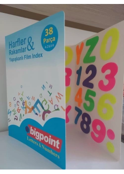 Bigpoint Harfler & Rakamlar Yapışkanlı Film İndex (38 Parça)