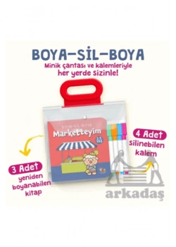 Boya Sil Boya 2-5 Yaş Marketteyim Evdeyim Parktayım 3 lü Cep Boy Set Uçan kitap