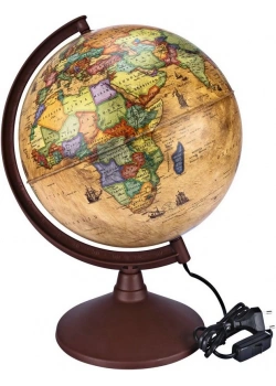 Brons Antik Dünya Küre Işıklı 30İnç Br-813