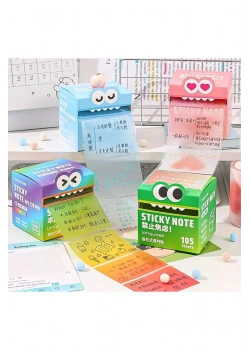 Canavar Kutulu Renkli sticky note 105 Şeffaf Yaprak Not Kağıdı 43352