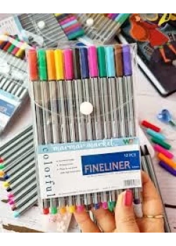 Colorful Fıneliner Tükenmez Kalem 12 Li Poşet Furkan Kırtasiye
