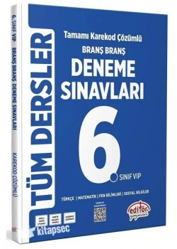 EDİTÖR 6.SINIF VIP TÜM DERSLER BRANŞ DENEME SINAVLARI