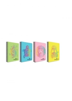 Faber Castell Defter Faces Pp Kapak Spiralli 100 Yaprak Kareli 5075000493000