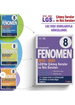 Fenomen 8.Sınıf 2018-2025 Lgs de Çıkmış Sorular Set