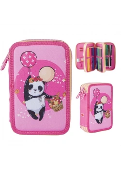 HOALAA 3 GÖZLÜ KALEM ÇANTASI DOLU PANDA ATLAS