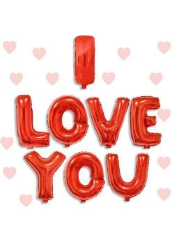 I Love You Balon Set Kırmızı