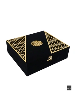 İstanbul Serisi Lüks Kadife Kuran Kutusu - Siyah