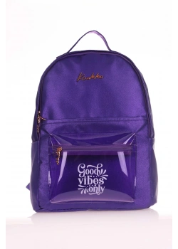 KAUKKO SPARKLE SIRT ÇANTASI TRANSPARAN MOR K1574 KARINCA ÇANTA