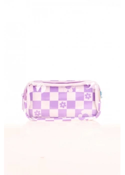 KAUKKO TRANSPARENT NATURE SOFT KALEM ÇANTASI (LİLA FLOWERS) K2587 KARINCA ÇANTA