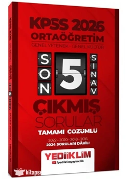 Kpss 2026 Ortaöğretim Gy Gk 2016-2024 Son 5 Yıl Çıkmış Sorular Yediiklim