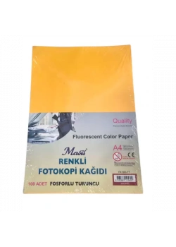 Masis Renkli Fotokopi Kağıdı Fosforlu Turuncu Fk100-Ft