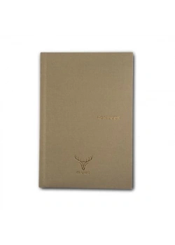 Muus Fabric Covered Beige 192 Sayfa Çizgili Sert Kapak Notebook Bej