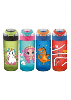Noki Kids Su Matarasi Tritan Auto Kapak Soft Touch Tutma Aparatli Mavi 500 Ml T-0108-130