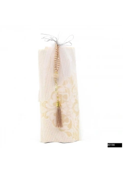 Orta Boy Tül Kesede Seccade + Pleksili Cam Cam İnci Tesbih Seti