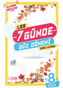 Palme 8.Sınıf Güz Dönemi Soru Kitabı