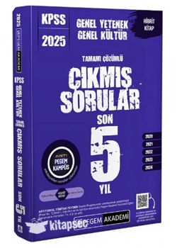 Pegem 2025 Kpss Gy Gk Son 5 Yıl Çıkmış Çözümlü Sorular