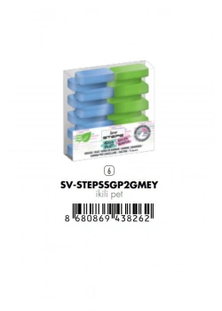 Serve Steps Pastel Silgi 2 Li Yeşil Mavi