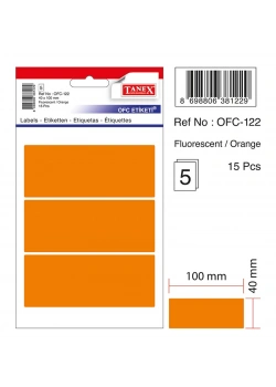Tanex Ofc-122 Flo Turuncu Ofis Etiketi 5Li