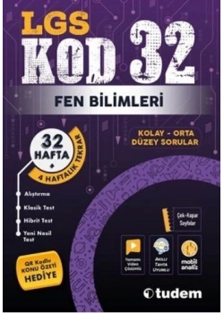 TUDEM LGS FEN BİLİMLERİ KOD 32 KOLAY ORTA DÜZEY SORULAR
