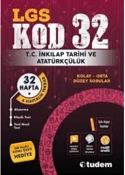 TUDEM LGS İNKİLAP TARİHİ KOD 32 KOLAY ORTA DÜZEY SORULAR