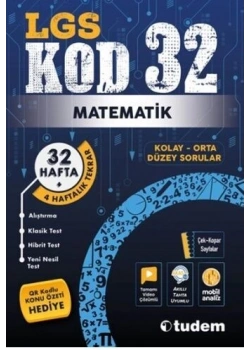 TUDEM LGS MATEMATİK KOD 32 KOLAY ORTA DÜZEY SORULAR