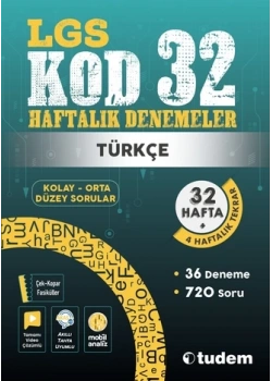 Tudem Lgs Türkçe Kod 32 Haftalık Denemeler 32 Hafta