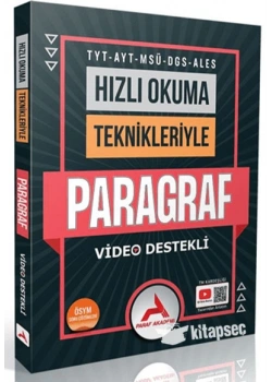 TYT YAT MSÜ DGS ALES HIZLI OKUMA TEKNİKLERİYLE PARAGRAF VİDEO DESTEKLİ PARAF YAYIN