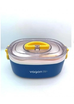 Vagon Life 540 ml İki Katlı Paslanmaz Çelik Beslenme Kutusu Vgn-6750 Mavi