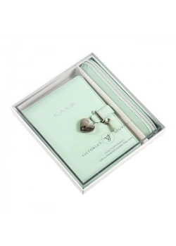 Vj Hush Hush Kilitli Defter 13X18 160 Yp. + Kalem Kutusu - Pastel Yeşil