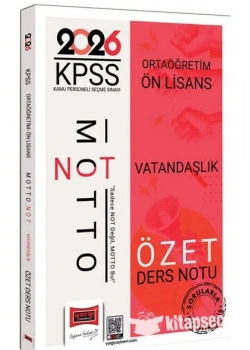 YARGI 2026 KPSS ORTAÖĞRETİM ÖNLİSANS VAYANDAŞLIK ÖZET DERS NOTU