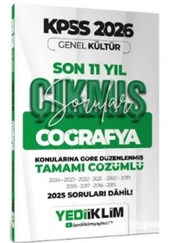 YEDİİKLİM 2026 KPSS GK COĞRAFYA 11 YIL ÇIKMIŞ SORULAR